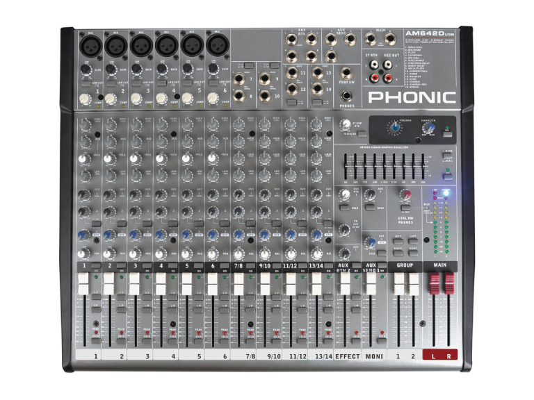 MIXER ANALOG PHONIC AM642D USB - Ảnh 1